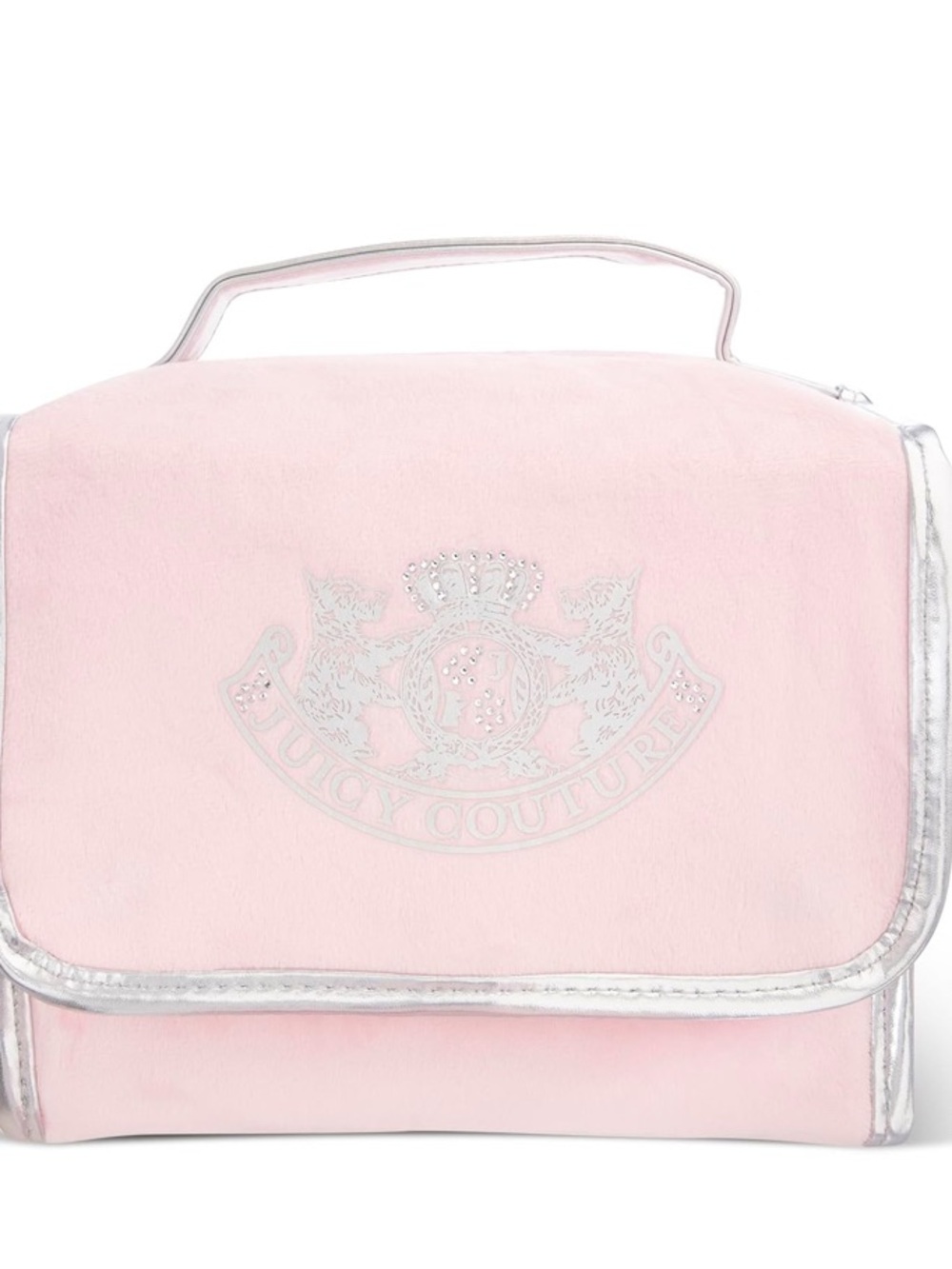 🆕 - Juicy Couture Pale Pink Velvet Travel organizer Bag with Silver Trim